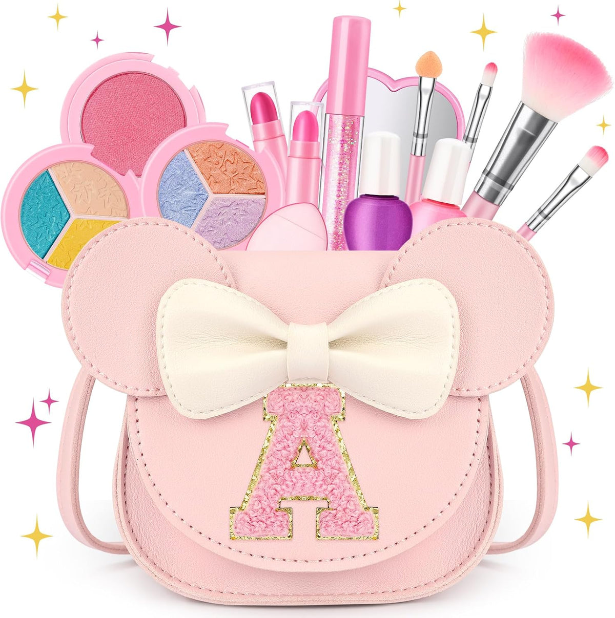 Kit de maquillaje infantil para niñas, 15 piezas, juego y bolso de...
