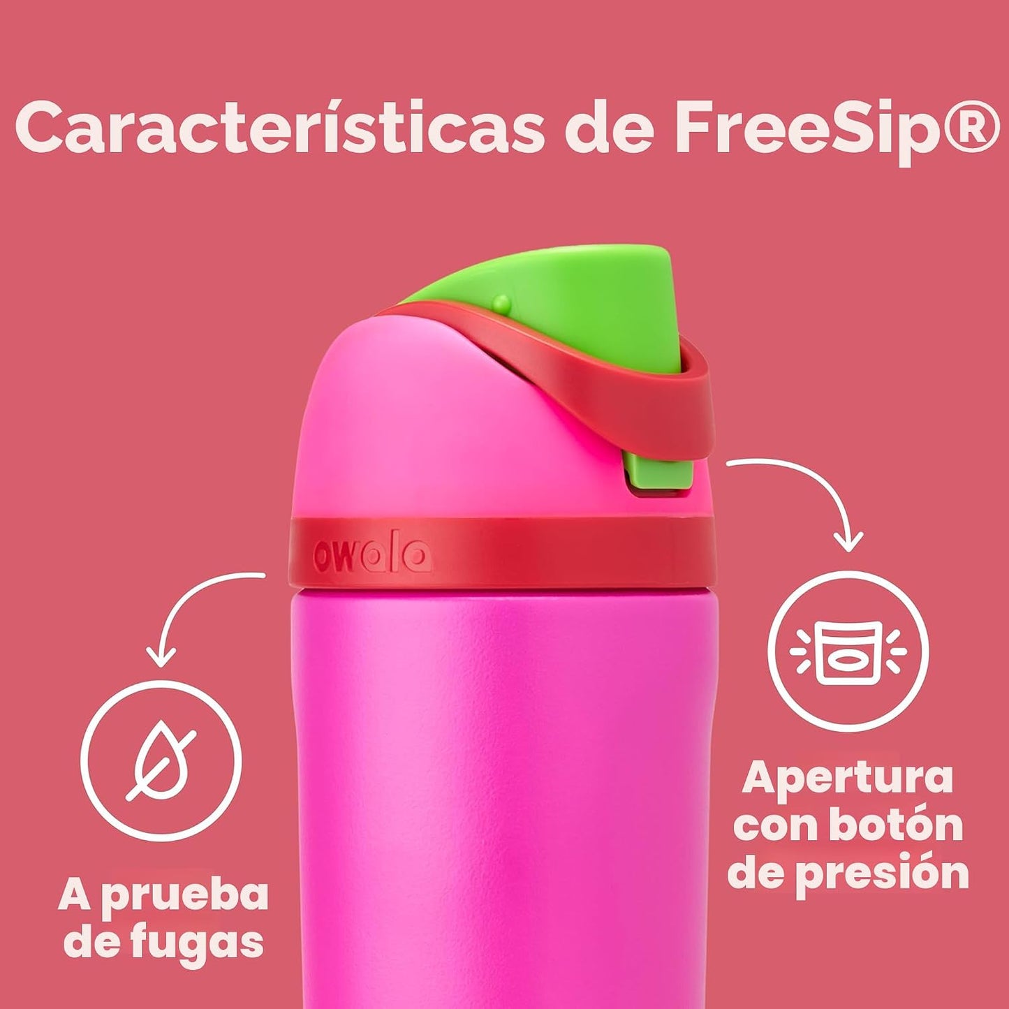 Owala Kids FreeSip - Botellas de agua aisladas de acero inoxidable...