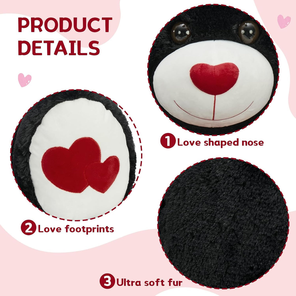 MaoGoLan Oso de Peluche Teddy Gigante Negro de 47", Gran Oso de...