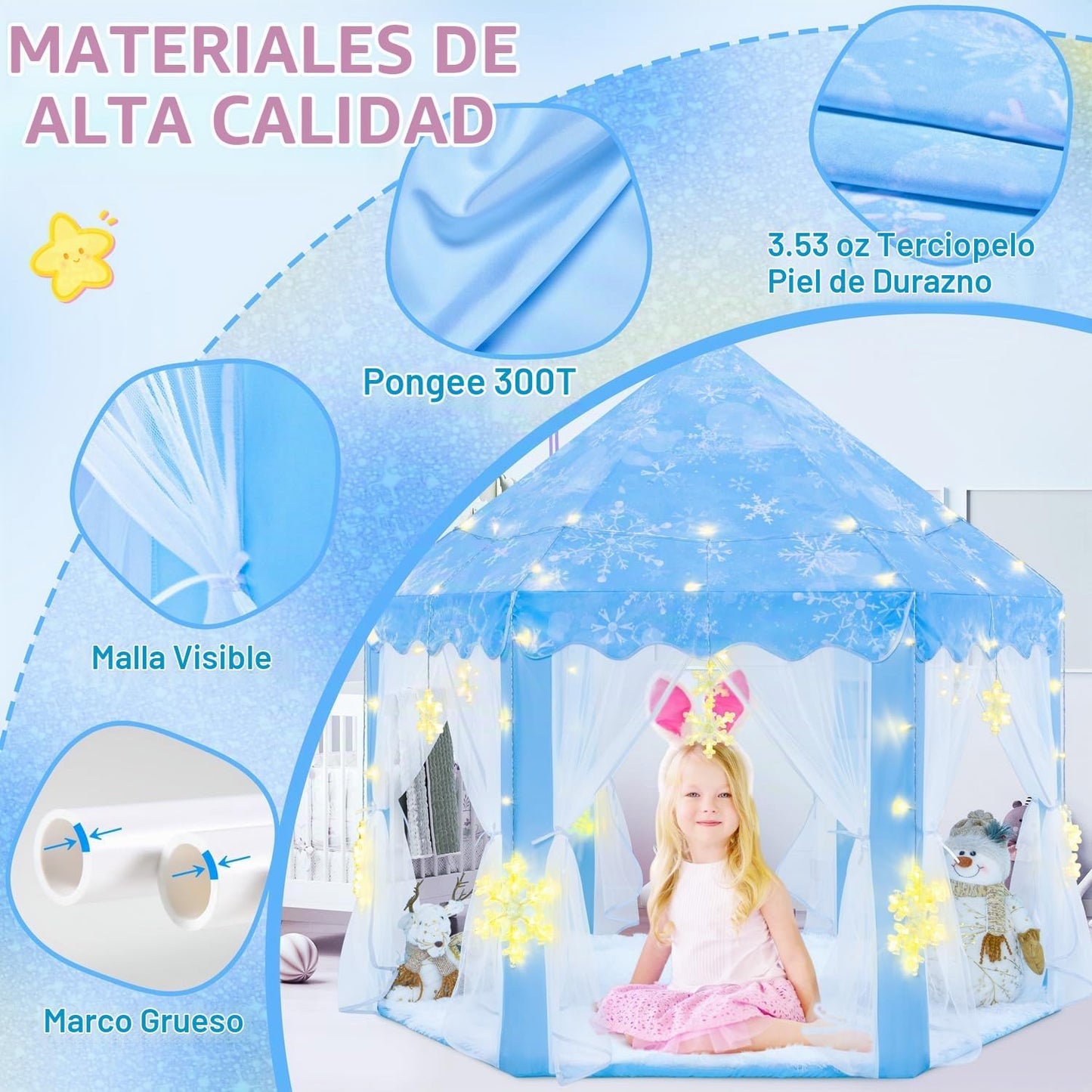EVOIONOS Tienda de Princesa Frozen para Niñas, Tienda de Juego con...