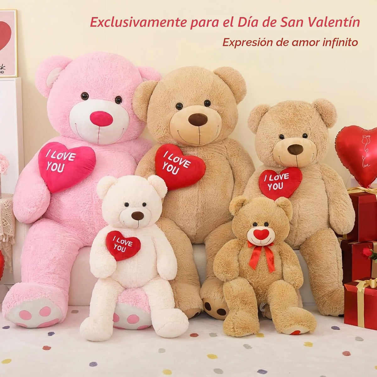 BENINY Osos de Peluche Gigantes de Corazón Rojo, Oso de Peluche Gra...