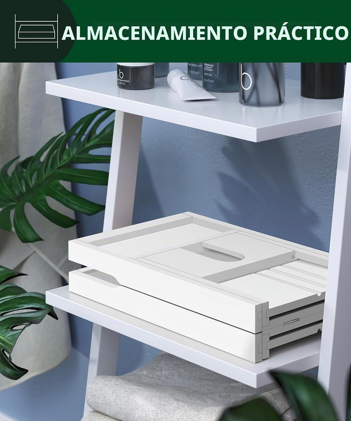 ROYAL CRAFT WOOD Bandeja de bañera plegable de alta calidad, bandej...