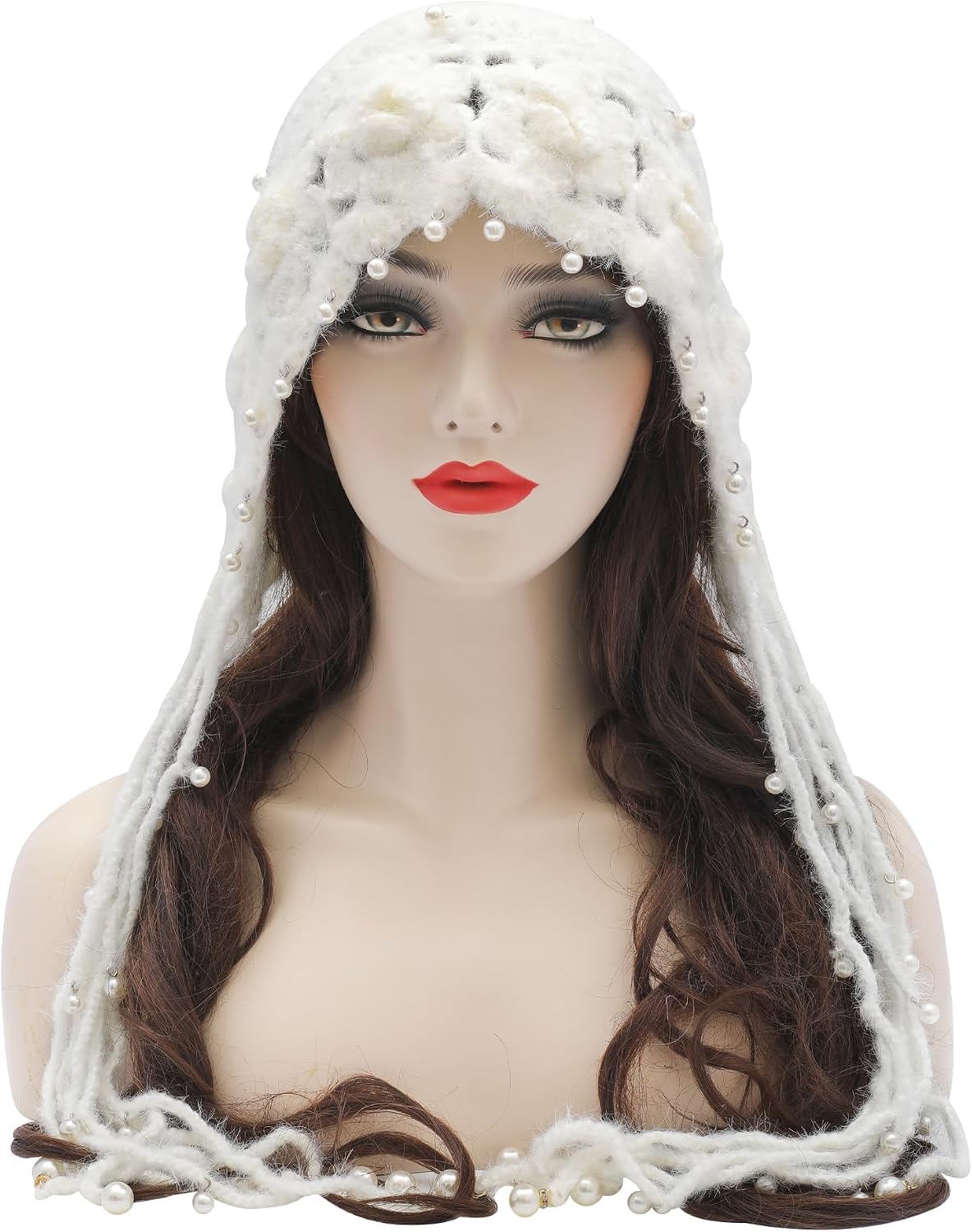 ZLYC Gorro holgado de ganchillo para mujer con borla y textura de c...