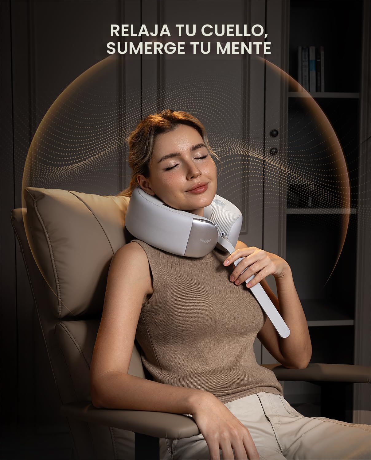 Bluvol Nest 10 - Almohada masajeadora de cuello con calefacción ult...