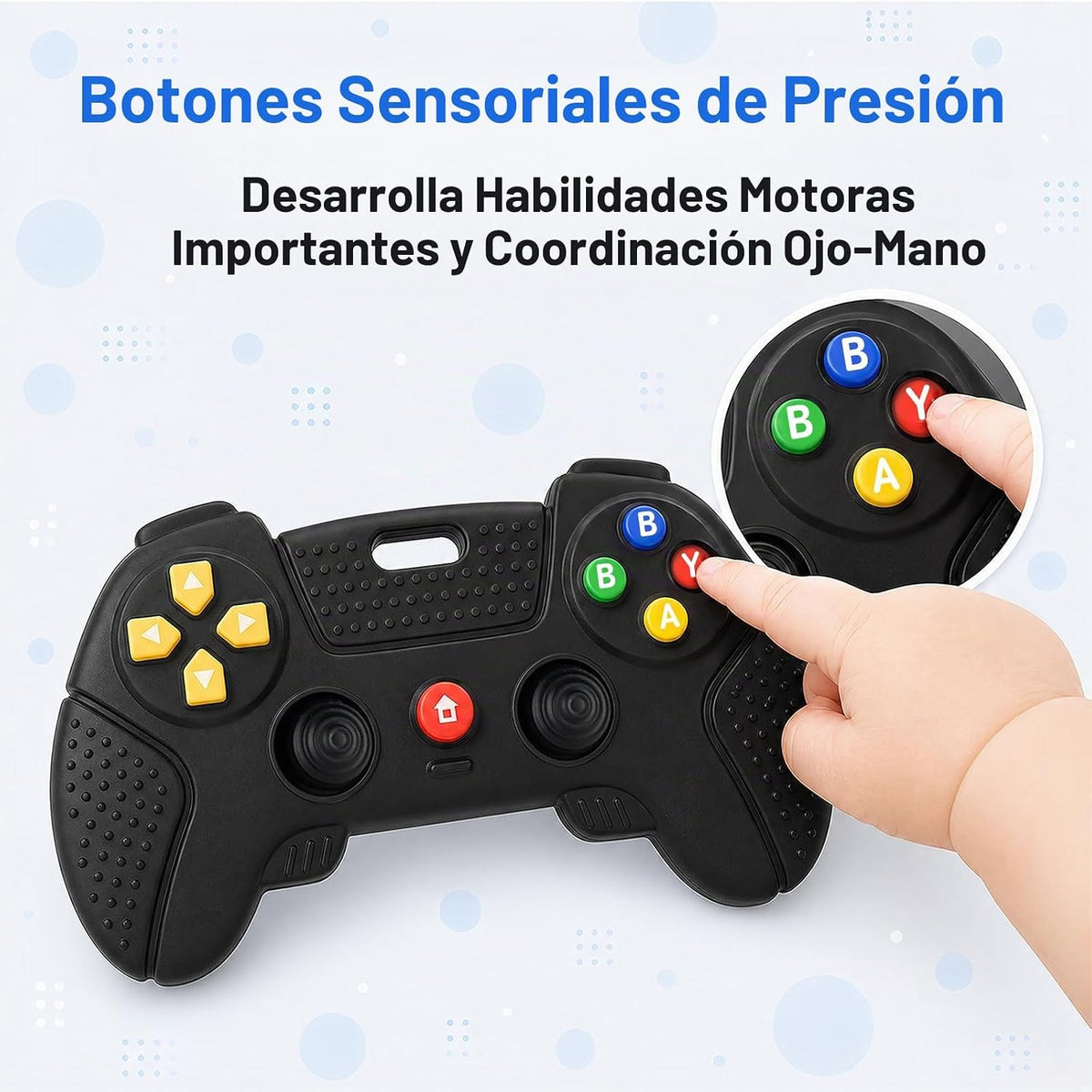 Mordedor de silicona para bebé, 2 unidades de juguete de dentición...