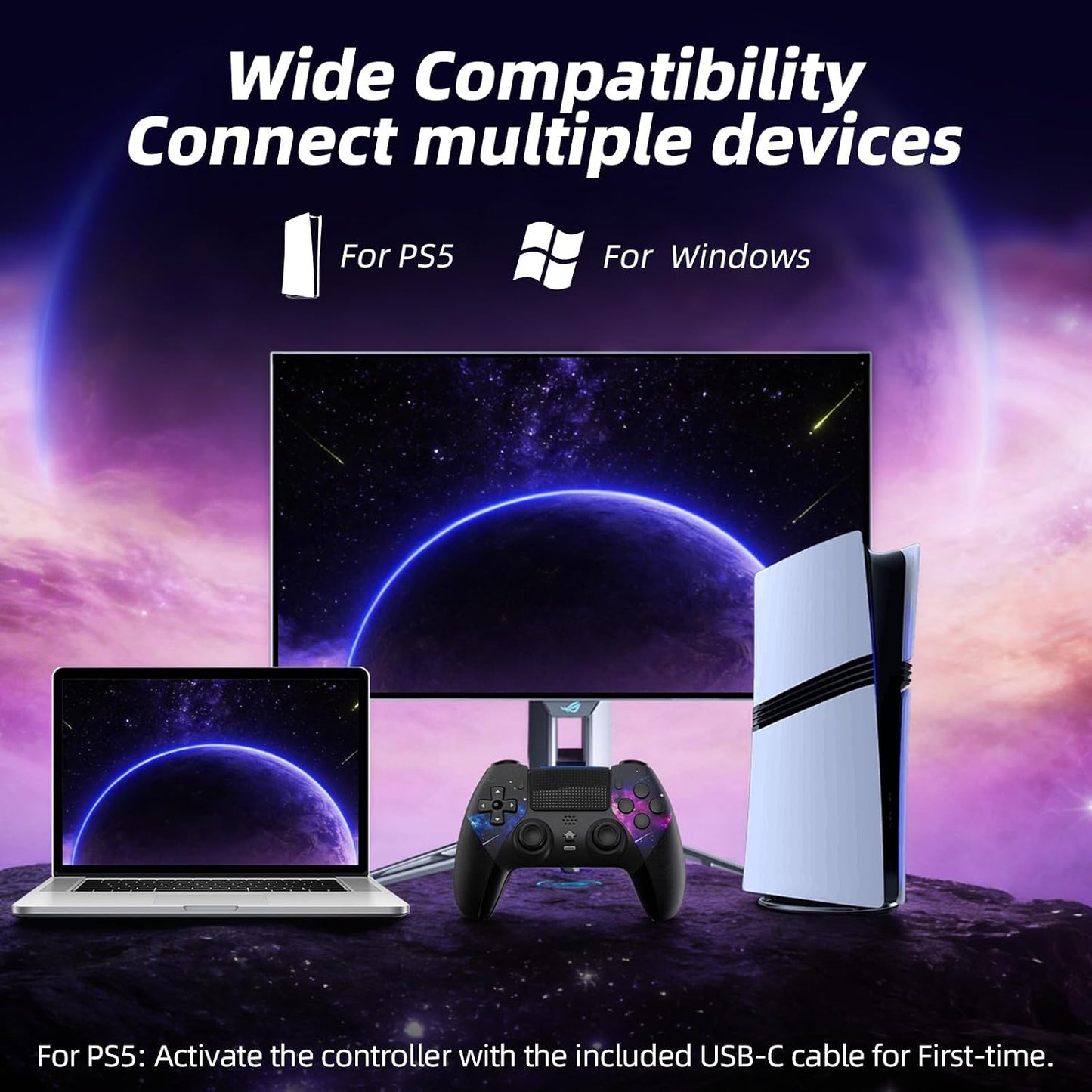 Controlador inalámbrico AceGamer para PS5\/Pro\/Slim\/PC, joysticks...