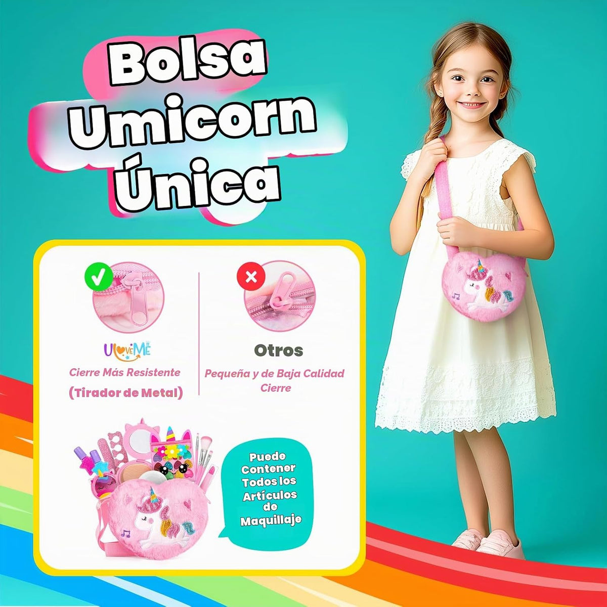 ULOVEME Kit de Maquillaje Real para Niñas Pequeñas - Maquillaje Rea...
