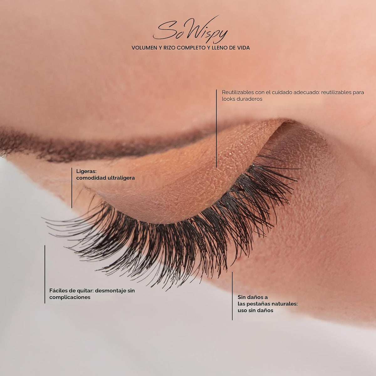 KISS So Wispy, Pestañas postizas, 'Pompadour', 16mm, incluy...