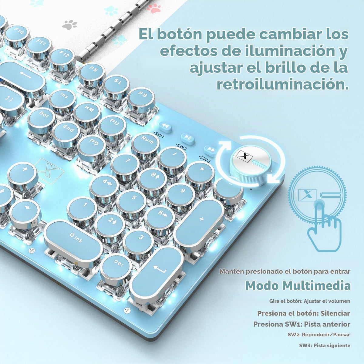 LexonElec Teclado mecánico retro para juegos estilo máquina de escr...