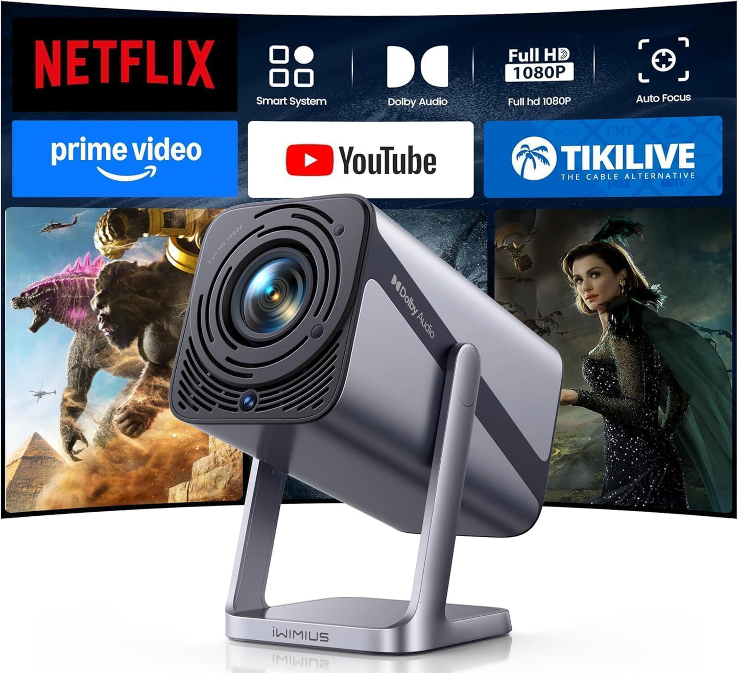 Soporte 4K, enfoque automático, soporte ajustable de 360°: mini pro...