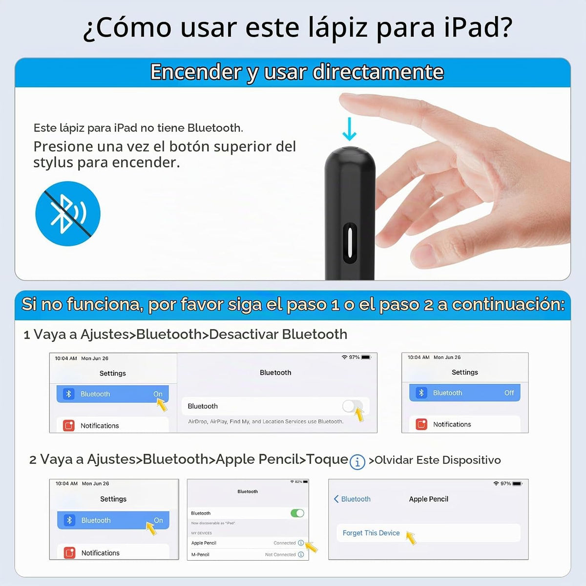 Lápiz óptico para iPad, lápiz óptico de carga rápida de 13 minutos...