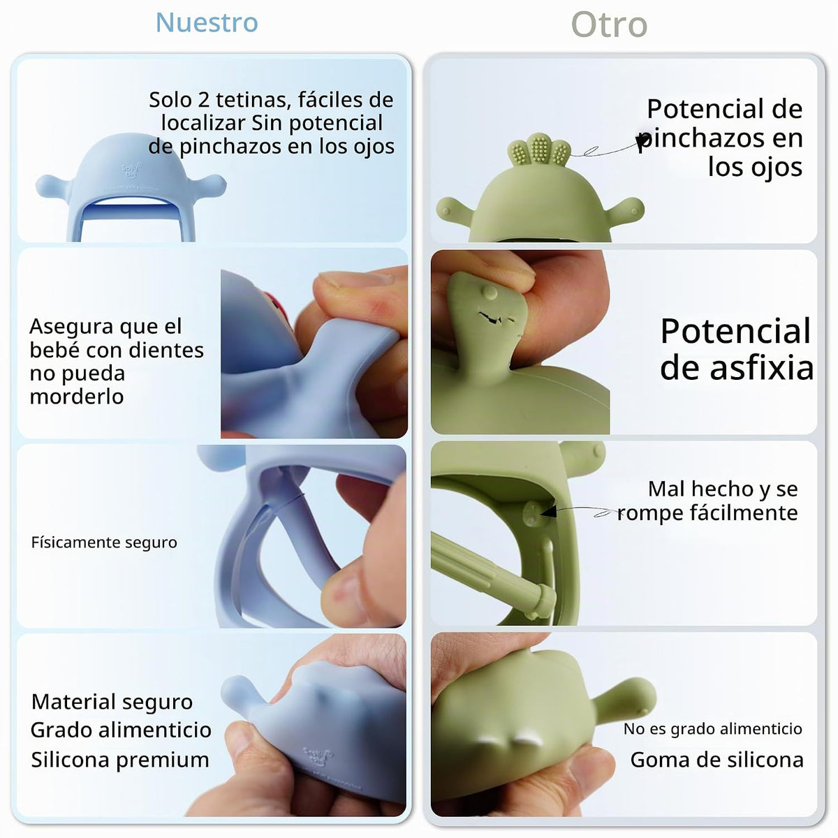 Smily Mia Paquete de 2 mordedores de pingüino para bebés de 0-6 mes...