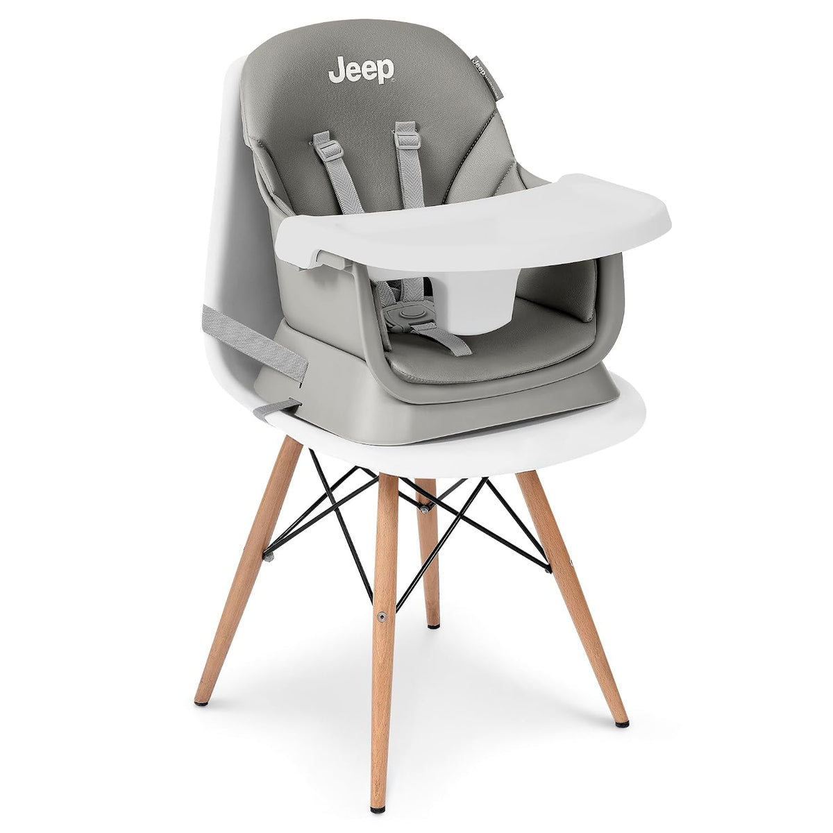 Trona convertible 6 en 1 Jeep Milestone de Delta Children, gris cla...