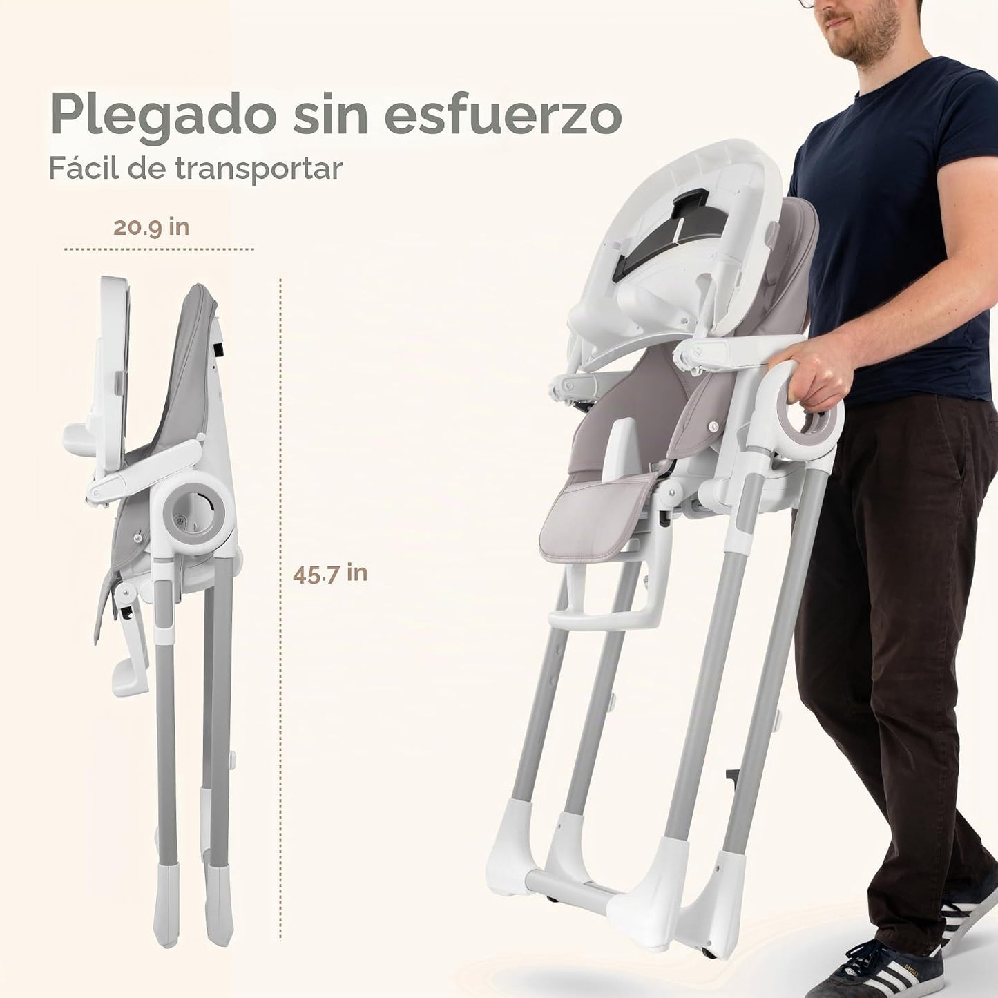Sweety Fox Silla alta para bebé ajustable a 7 alturas diferentes -...