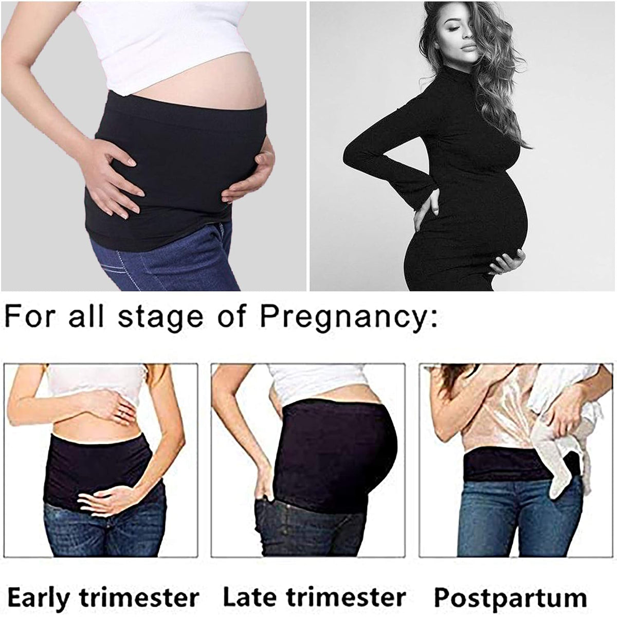 Diravo Paquete de 3 bandas para el vientre de maternidad para embar...