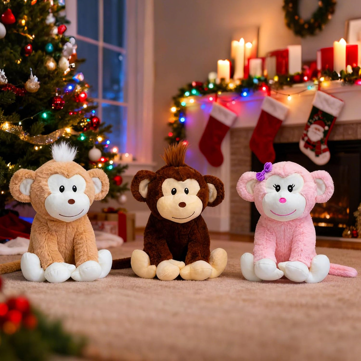 HollyHOME Animal de Peluche de Mono de Felpa Mono Lindo Juguetes de...