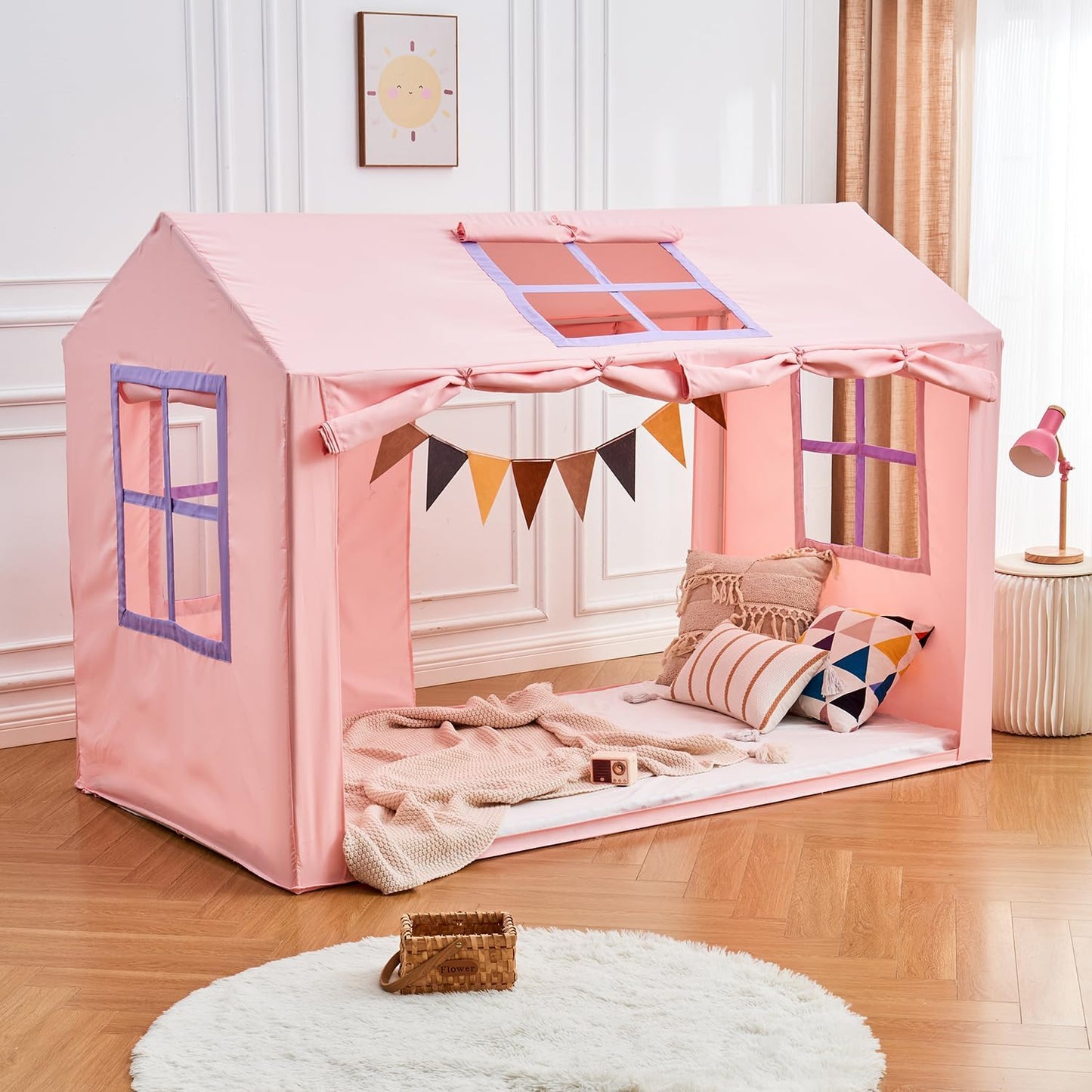 WANFASO Tienda de campaña para cama individual interior con dosel p...