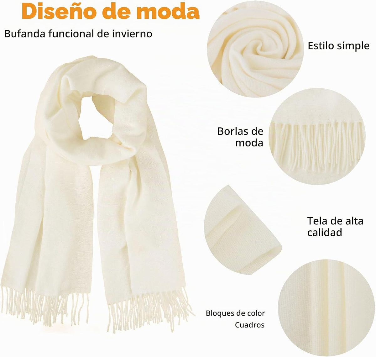 Bufanda de invierno para mujeres y hombres para clima frío - Chales...