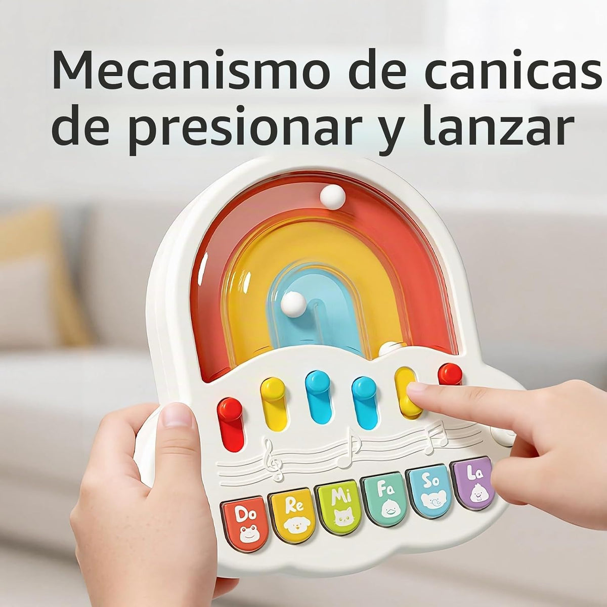 Piano de juguete para bebés de 6 a 12 meses, teclado de música ilum...