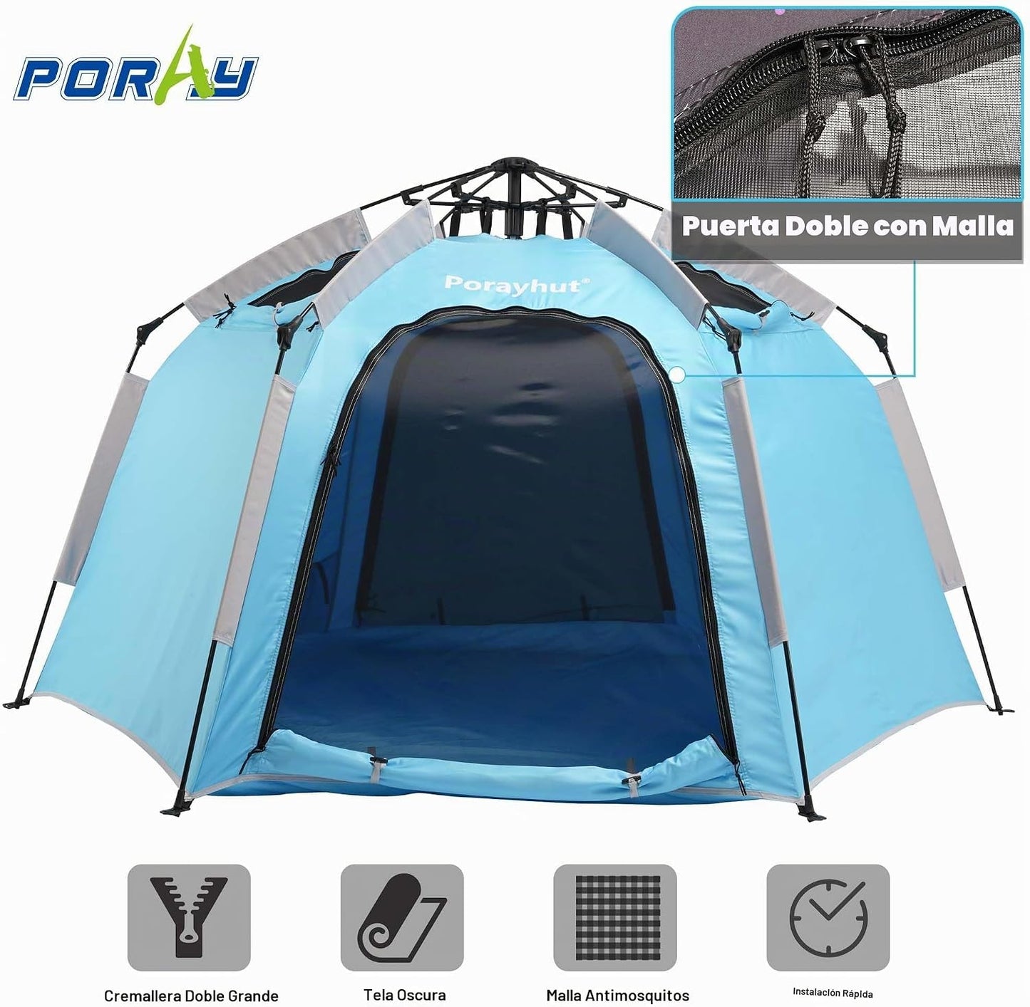 Tienda de campaña hexagonal portátil para niños con tira de luces L...