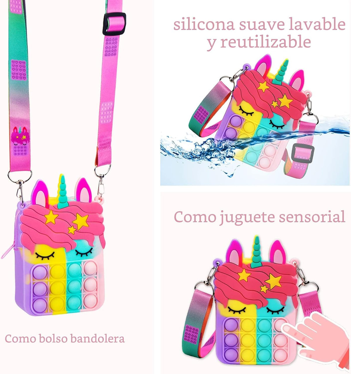 Civan Pequeño Bolso para Reventar, Bolso de Unicornio para Niñas, N...