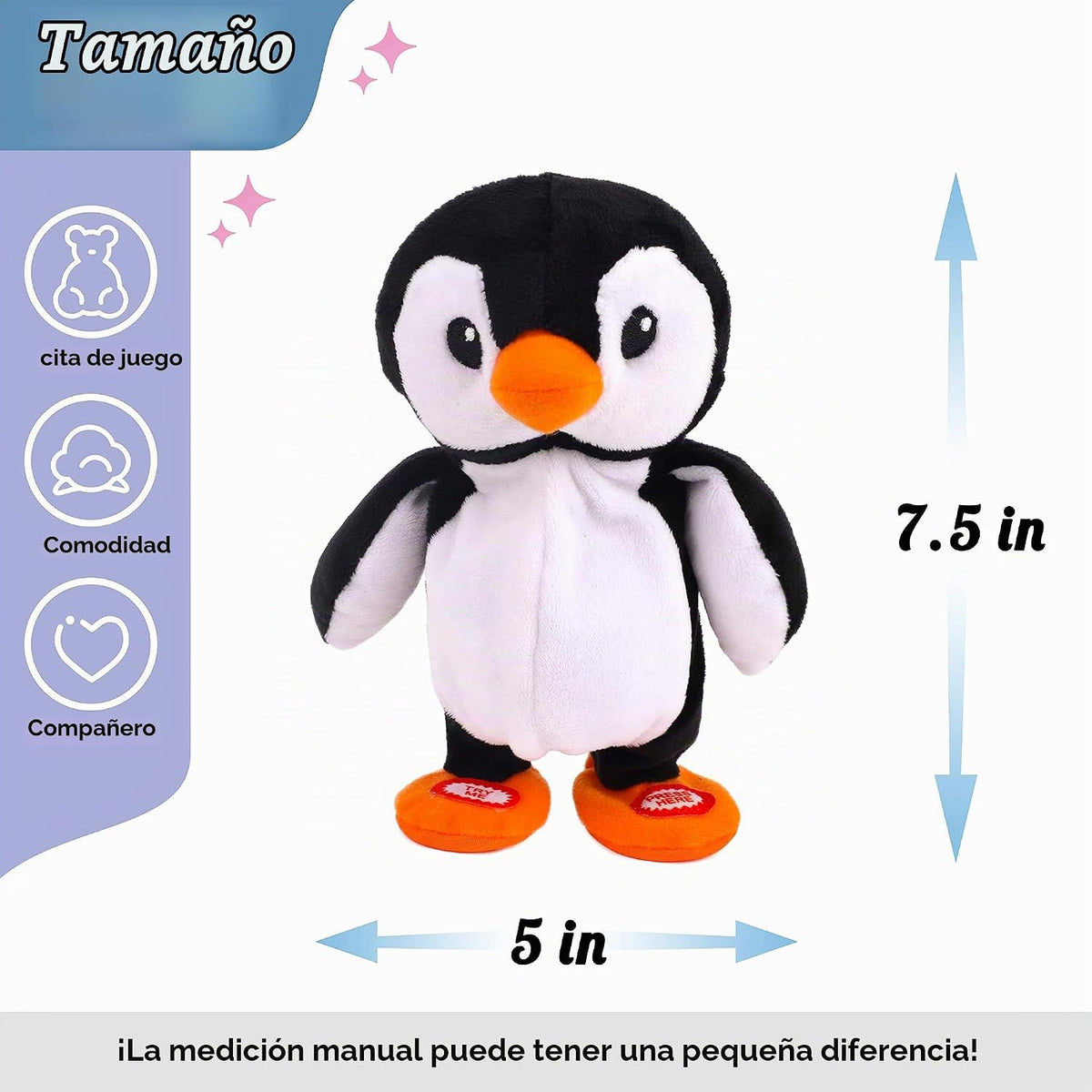 Hopearl Pingüino que habla y canta, repite lo que dices caminando,...
