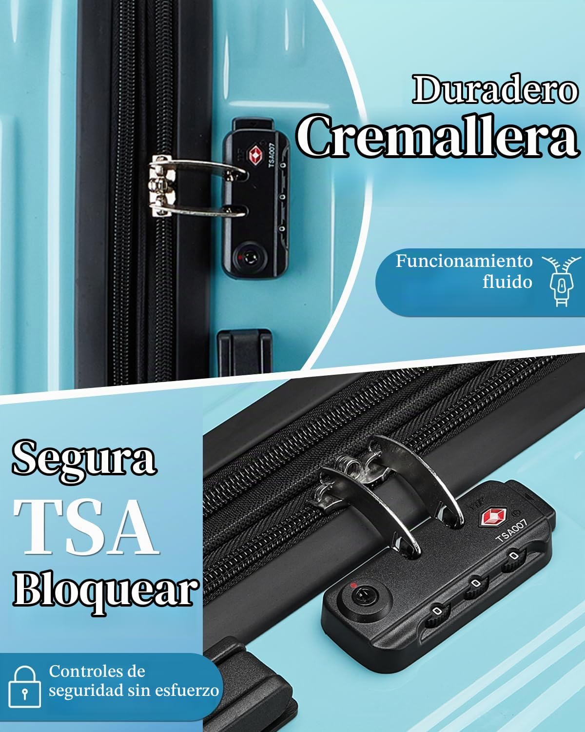 sukiost Equipaje de mano de 20 pulgadas con ruedas giratorias, jueg...