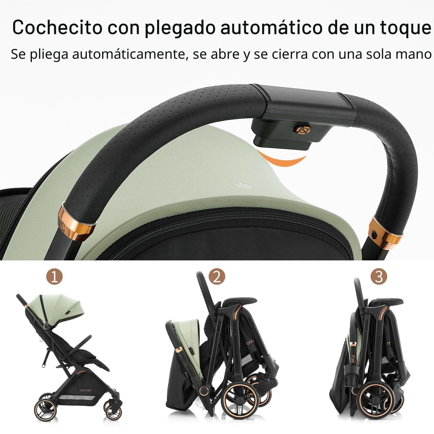Gromast Gravity - Cochecito de bebé plegable \u2013 Cochecito portá...