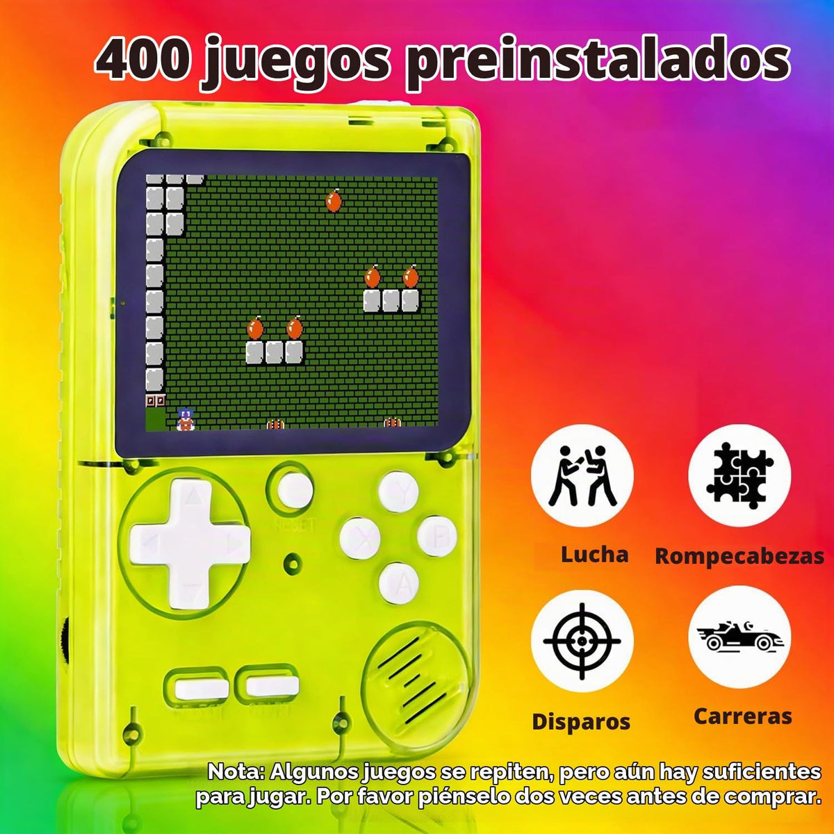 Consola de juegos portátil para niños precargada 400 juegos clásico...