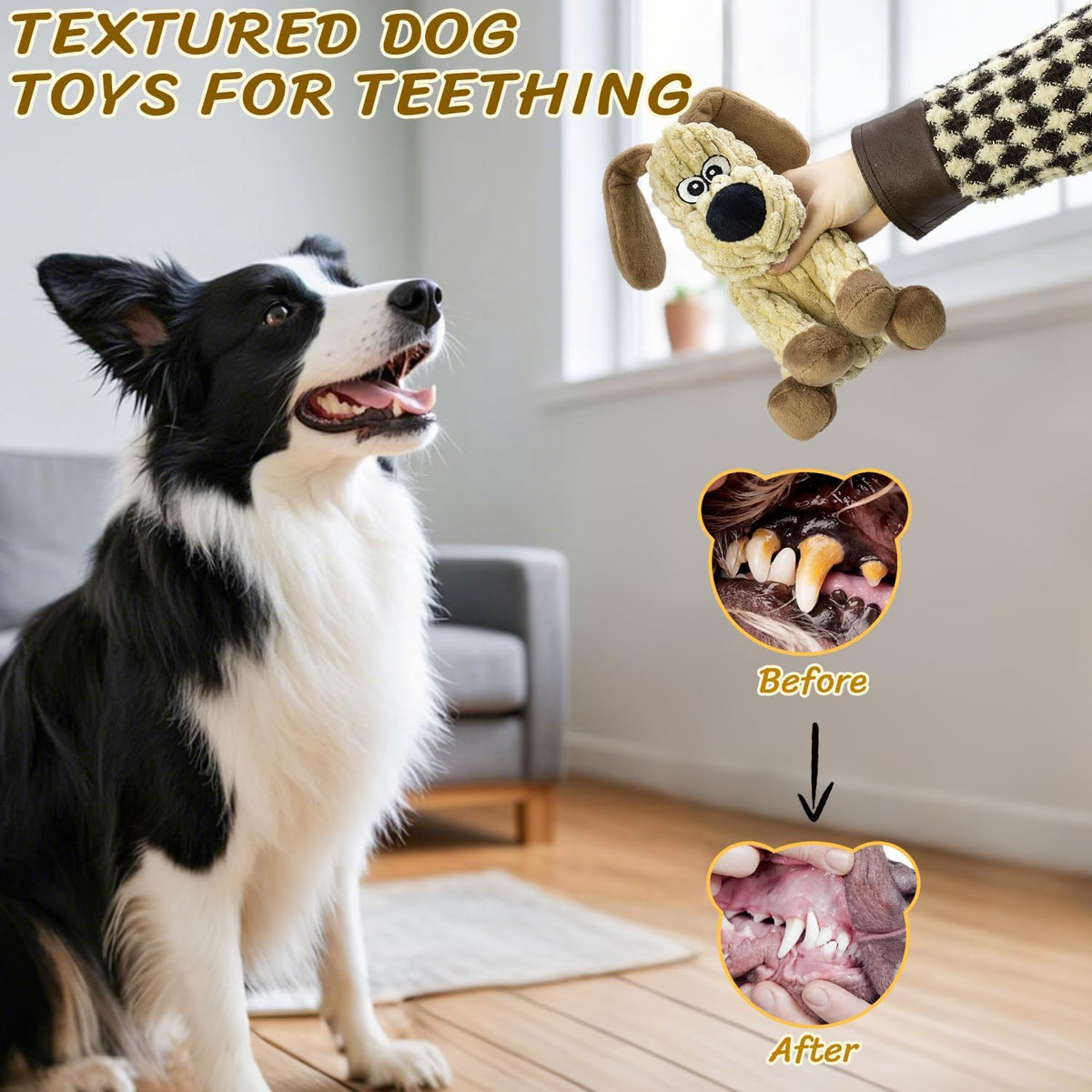 MeetYooo Paquete de 3 Juguetes Chirriantes de Peluche para Perros -...