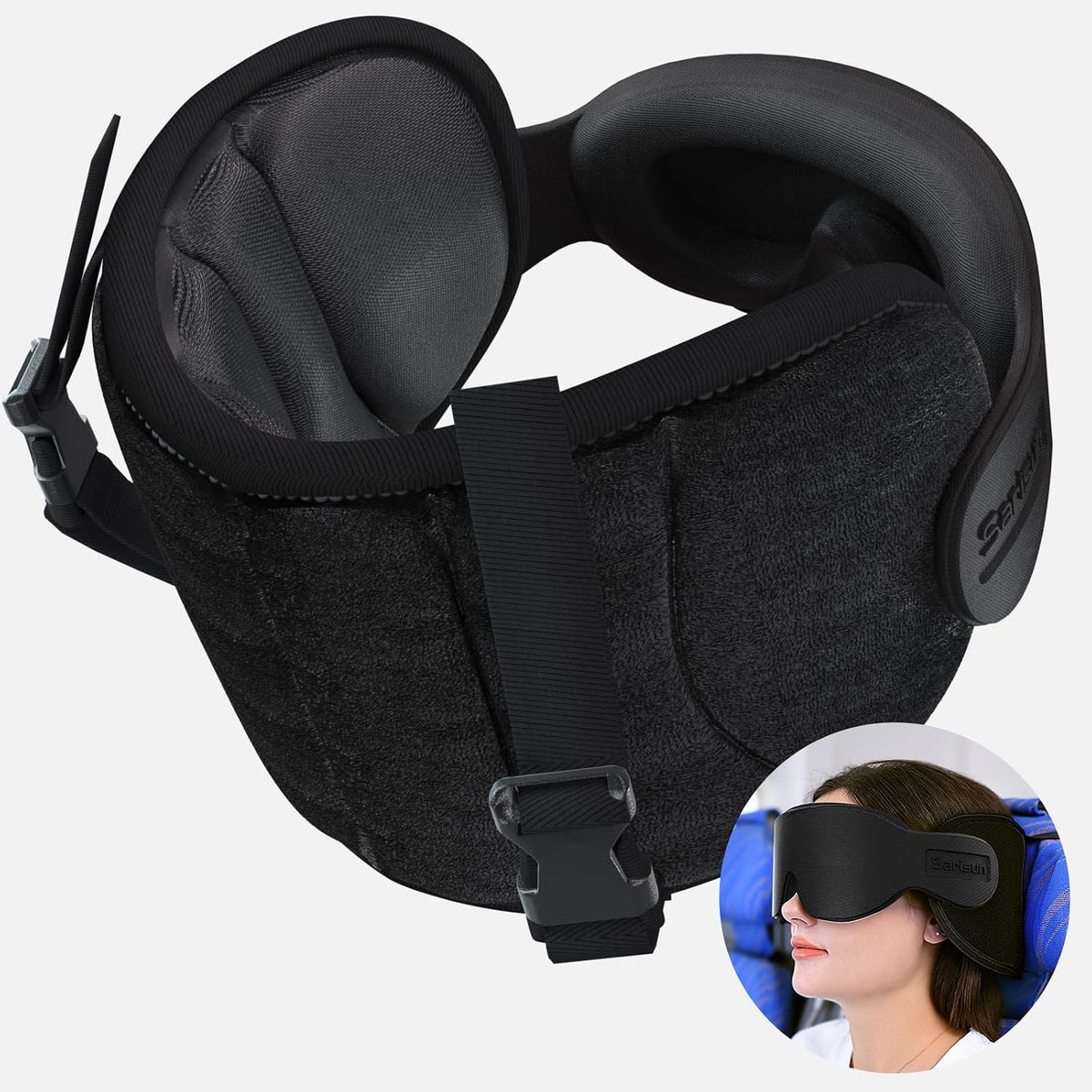 Almohadas de viaje SARISUN para aviones, almohada de avión para vue...
