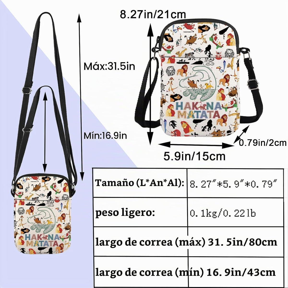 ENSIANTH Bolsa cruzada de película de dibujos animados Kingdom, bol...