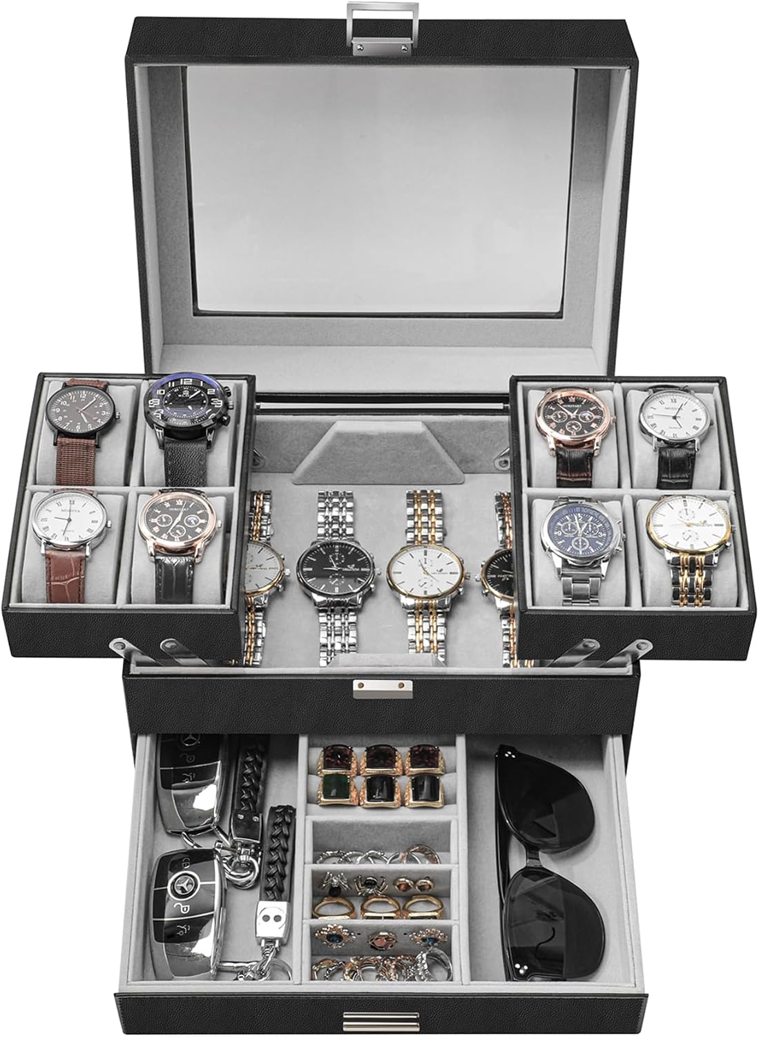 Dajasan Caja de reloj, Caja de reloj para hombres, Caja de exhibici...