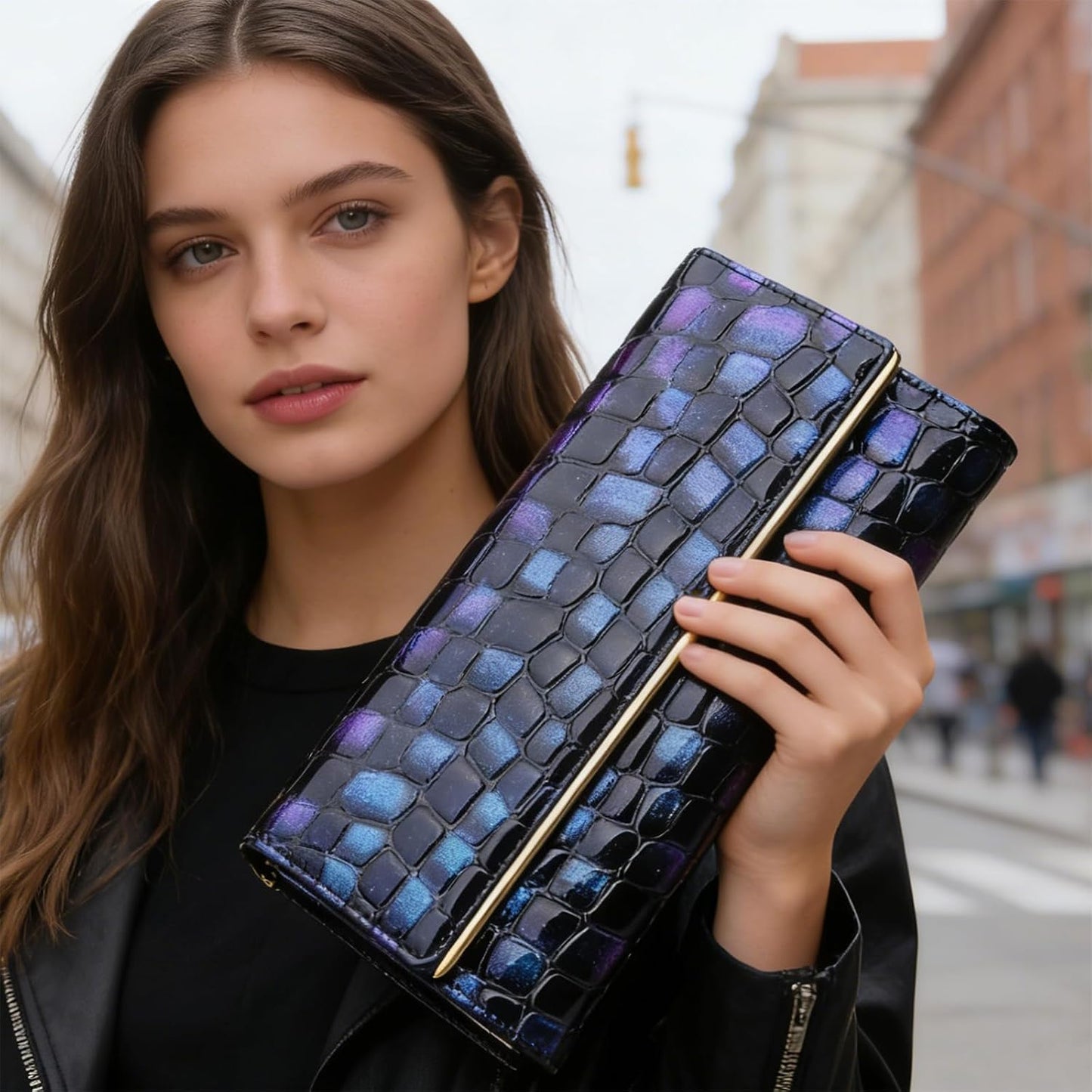 FEIMINA Billetera para mujer, de gran capacidad, con bloqueo RFID,...
