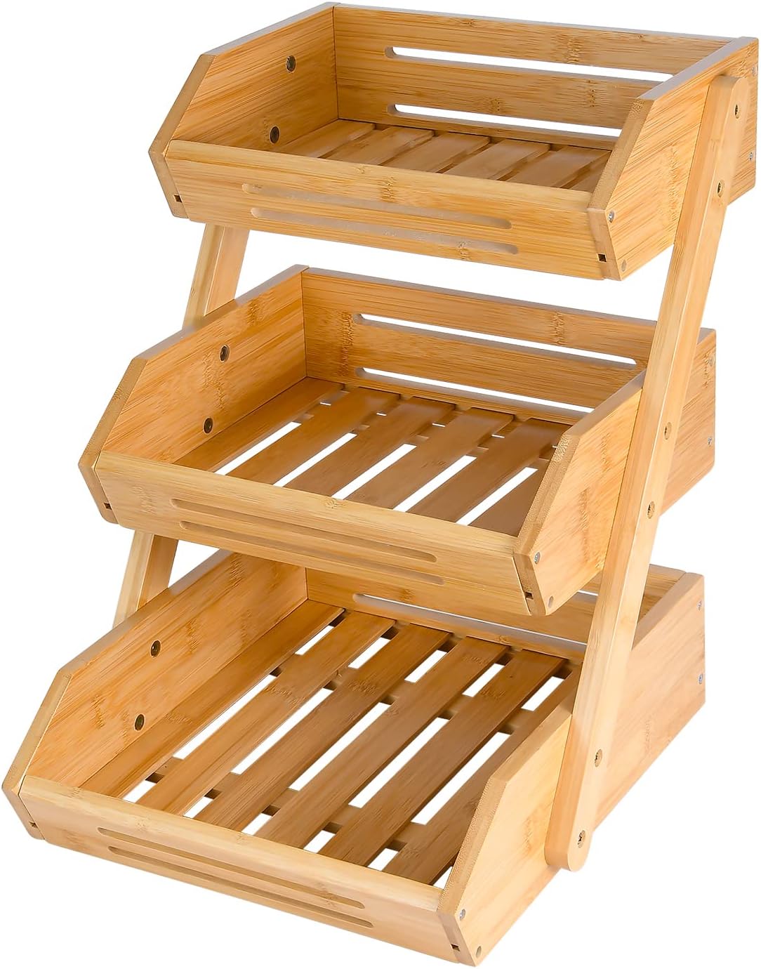 VIKEYHOME Cesta de Frutas, Cesta de Bambú de 3 Niveles para Cocina,...