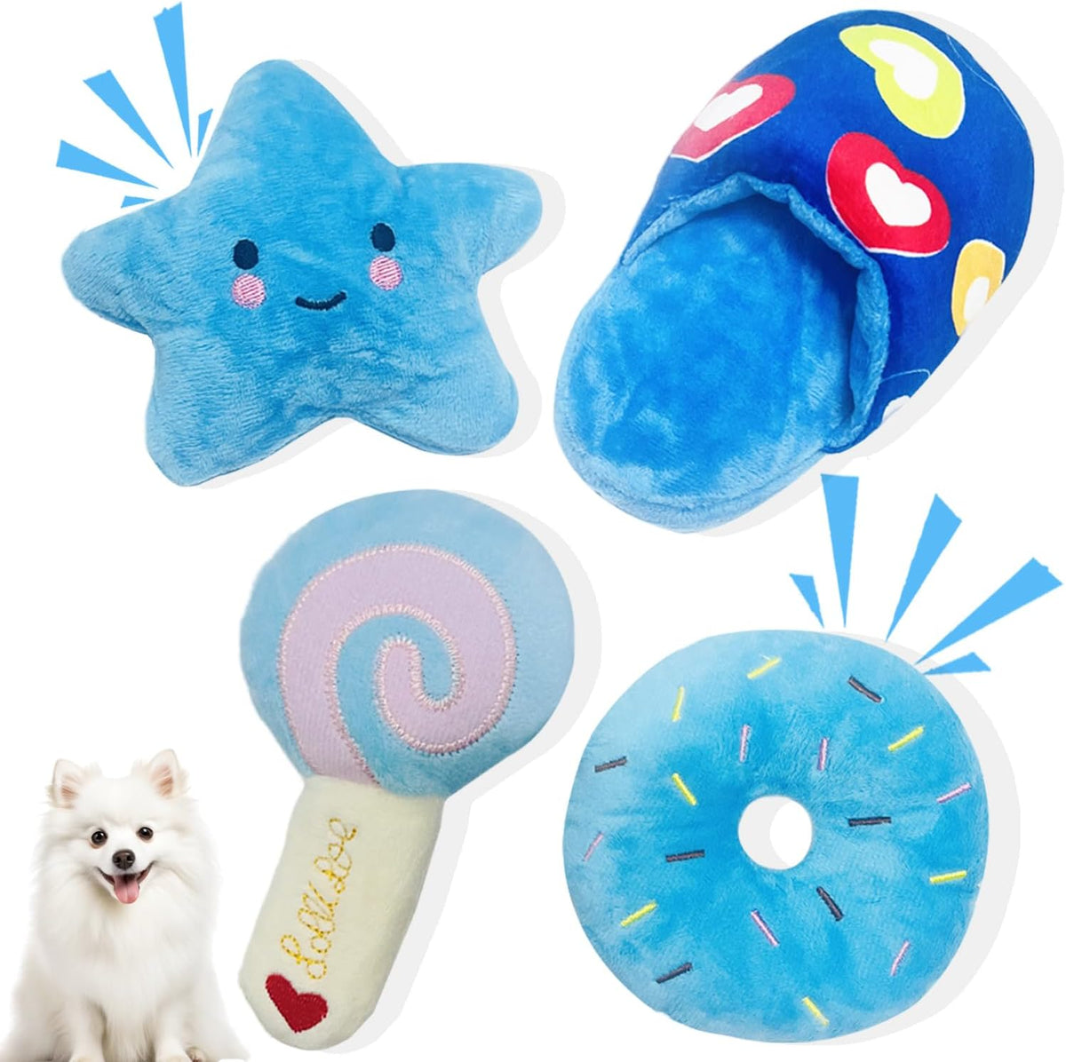 MOSYZEO Juguetes para cachorros para perros pequeños, paquete de 4...