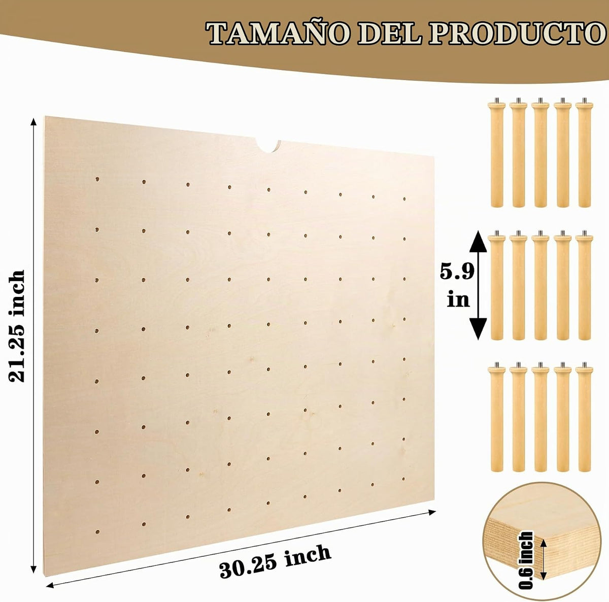 Mezurun Organizador de cajones de tablero de clavijas (30 x 21 pulg...