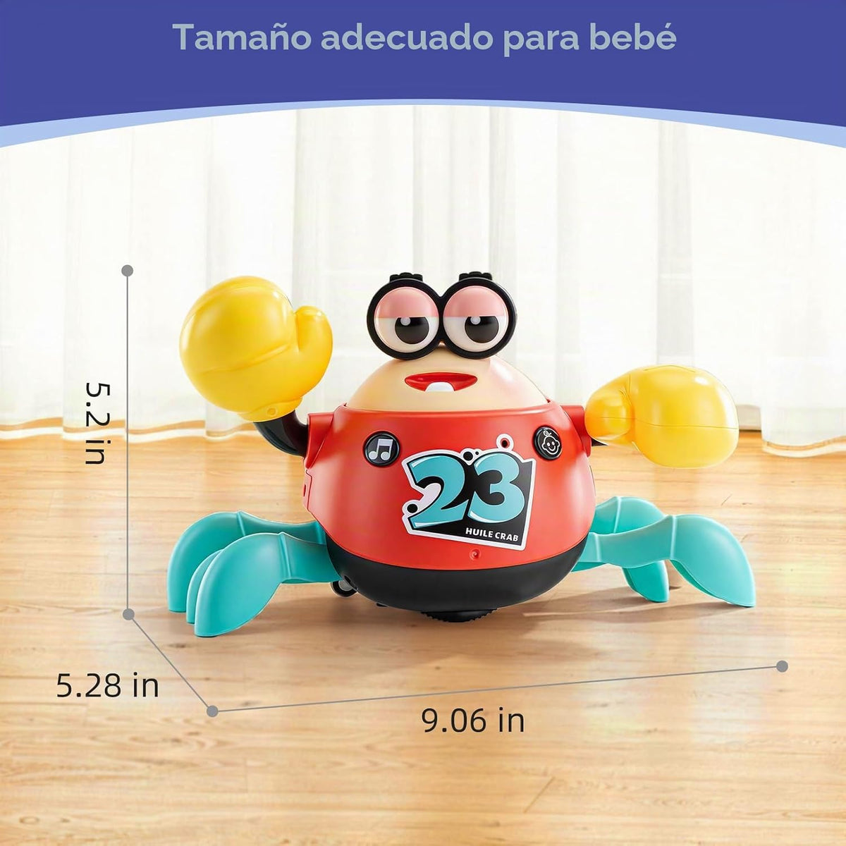 HOLA Juguete interactivo de cangrejo para gatear con grabación de v...