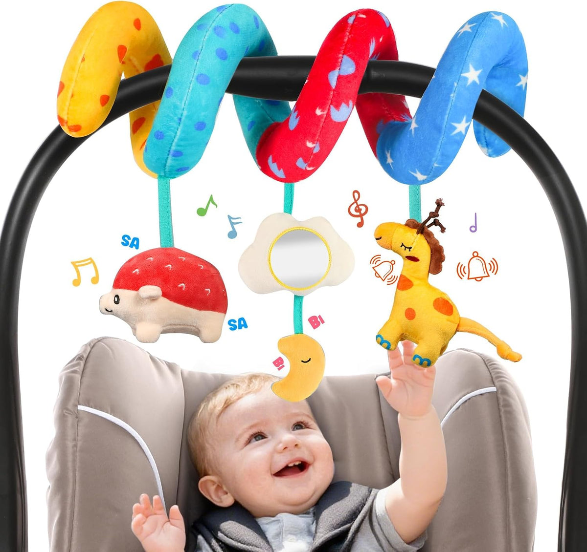 URMYWO Juguetes en espiral para asiento de coche para bebés de 0 a...