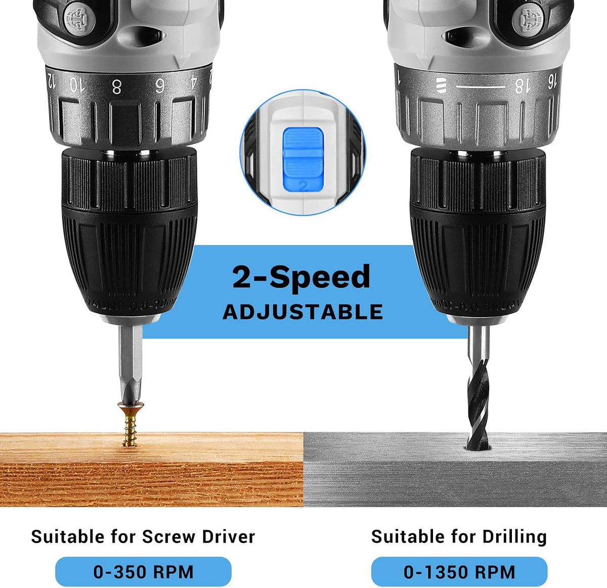 Taladro Eléctrico Inalámbrico: DEKO PRO Taladro Inalámbrico 20V Jue...