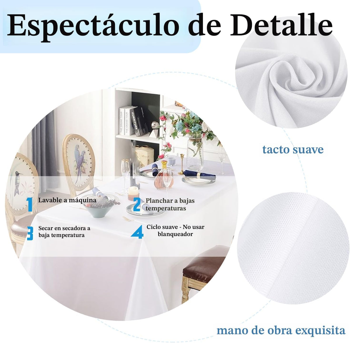 FINDYOU - Paquete de 10 manteles blancos rectangulares de 60 x 102...