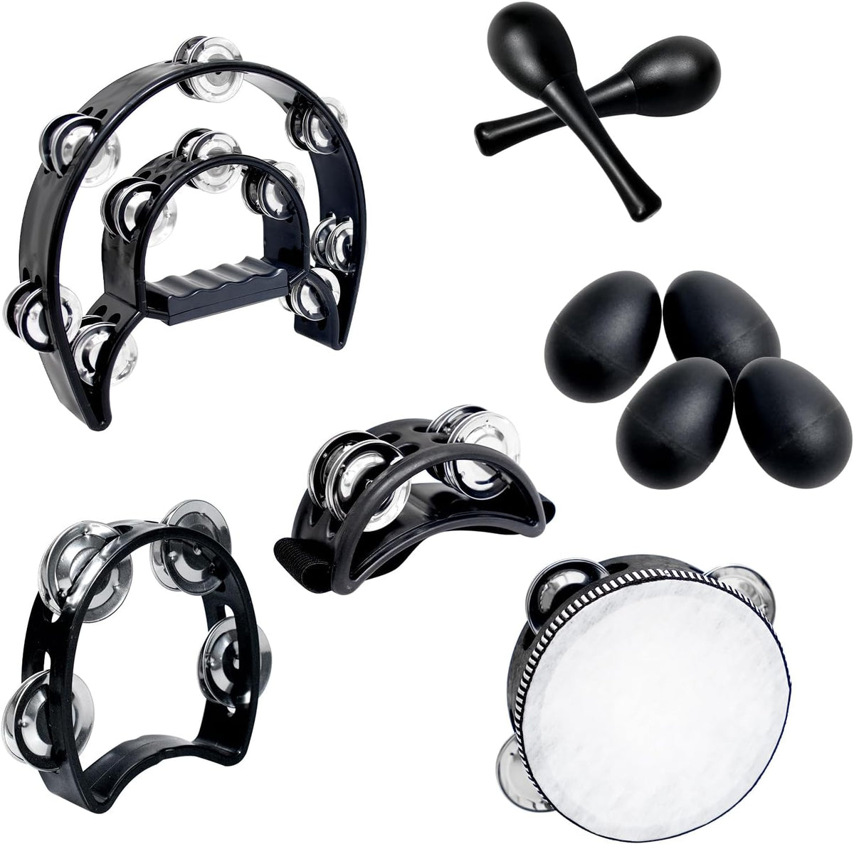Panderetas para adultos, juego de percusión musical de mano, pander...
