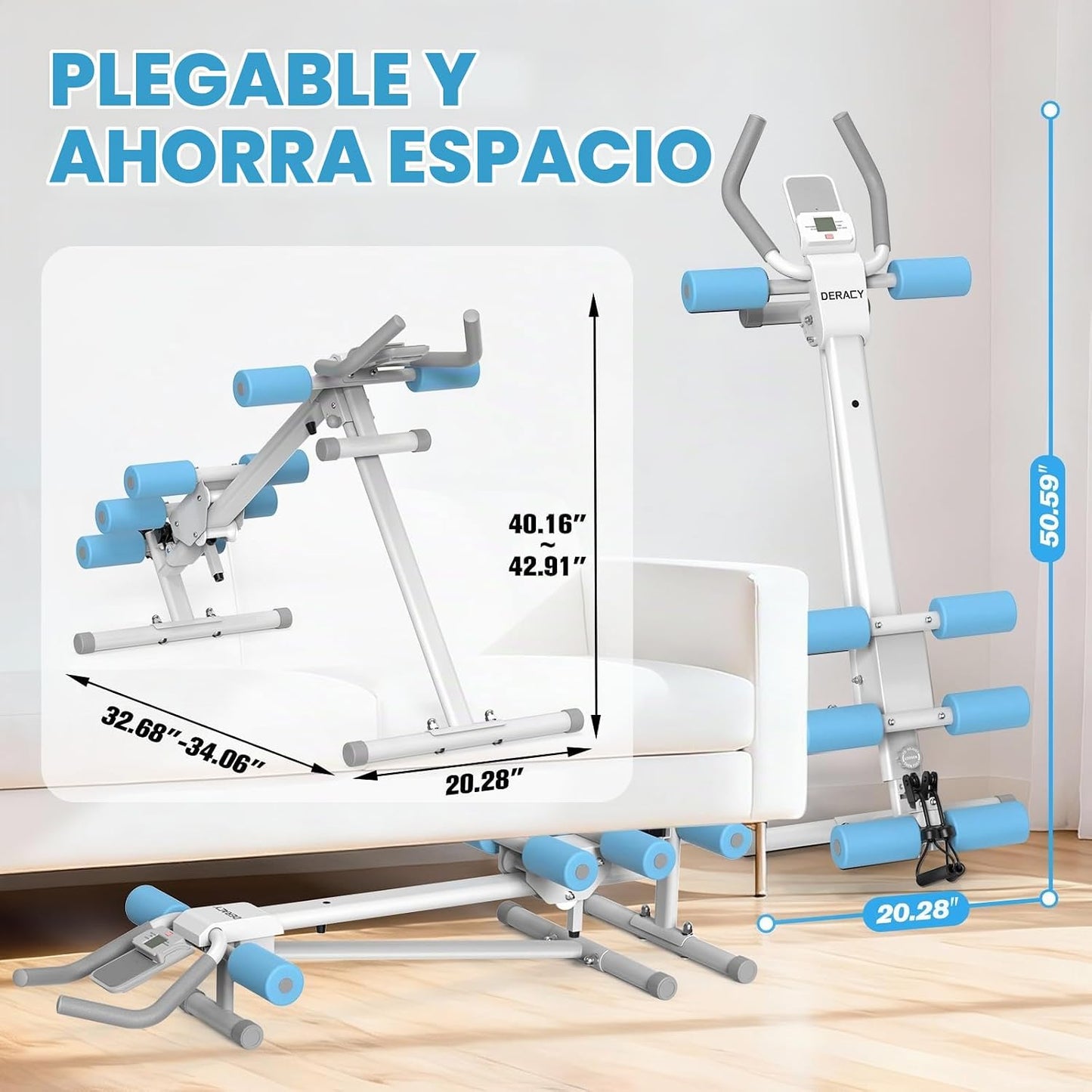 DERACY Máquina de entrenamiento abdominal ajustable para abdominale...