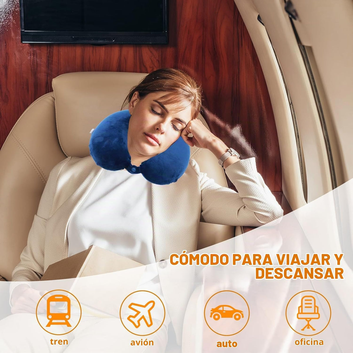 Far win Almohada de viaje, almohada cervical de espuma viscoelástic...