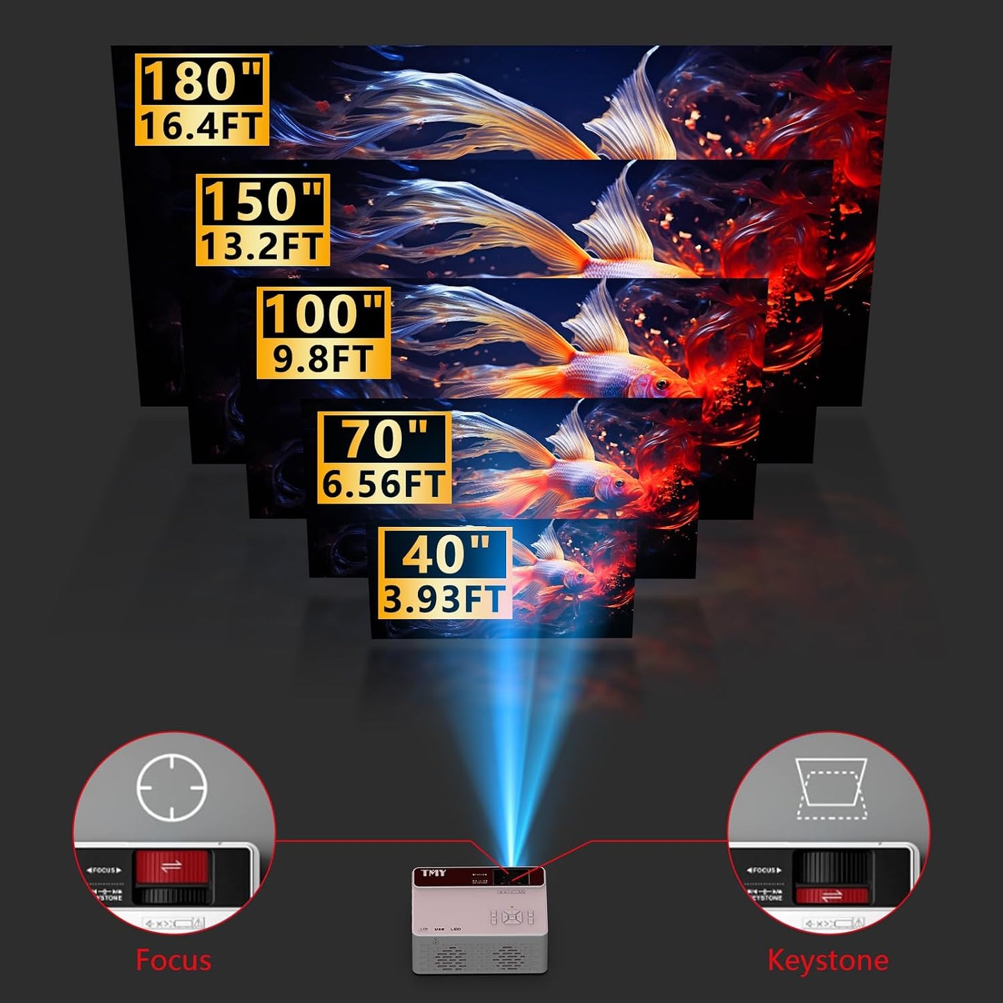 TMY Netflix - Mini proyector de películas con licencia oficial con...