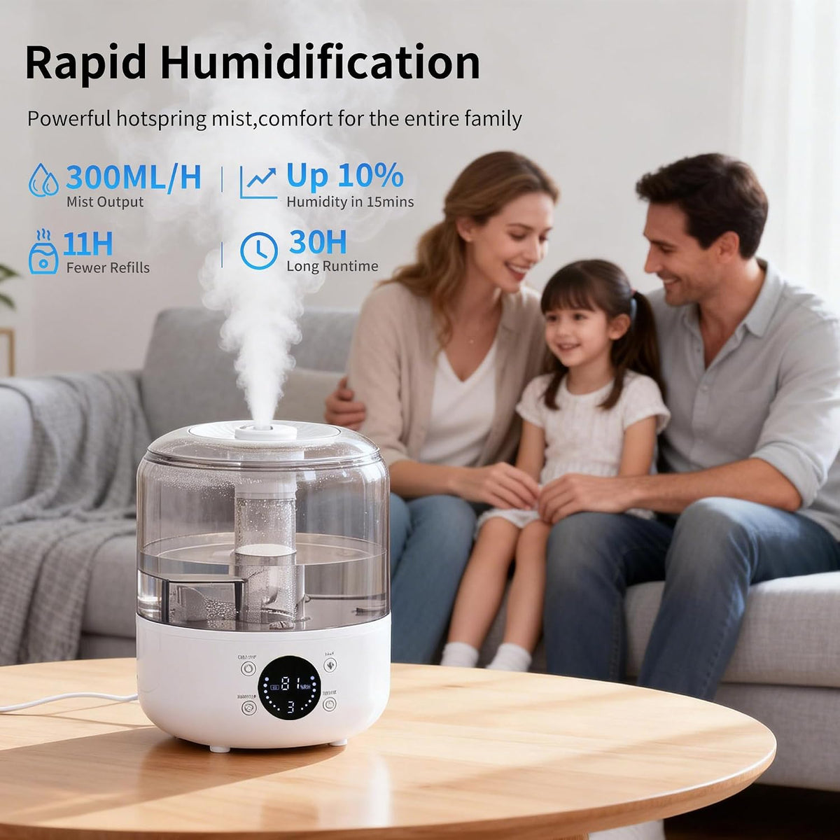 Humidificador ultrasónico de niebla fría de llenado superior 3L | H...