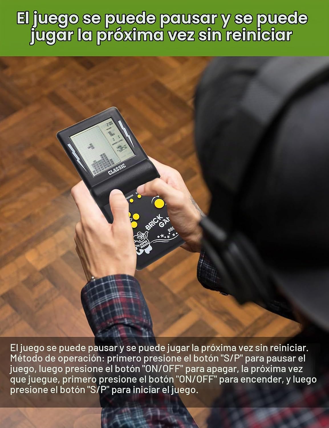 HLF Consola de Juego de Ladrillo Retro de Pantalla Grande de 3.5 Pu...