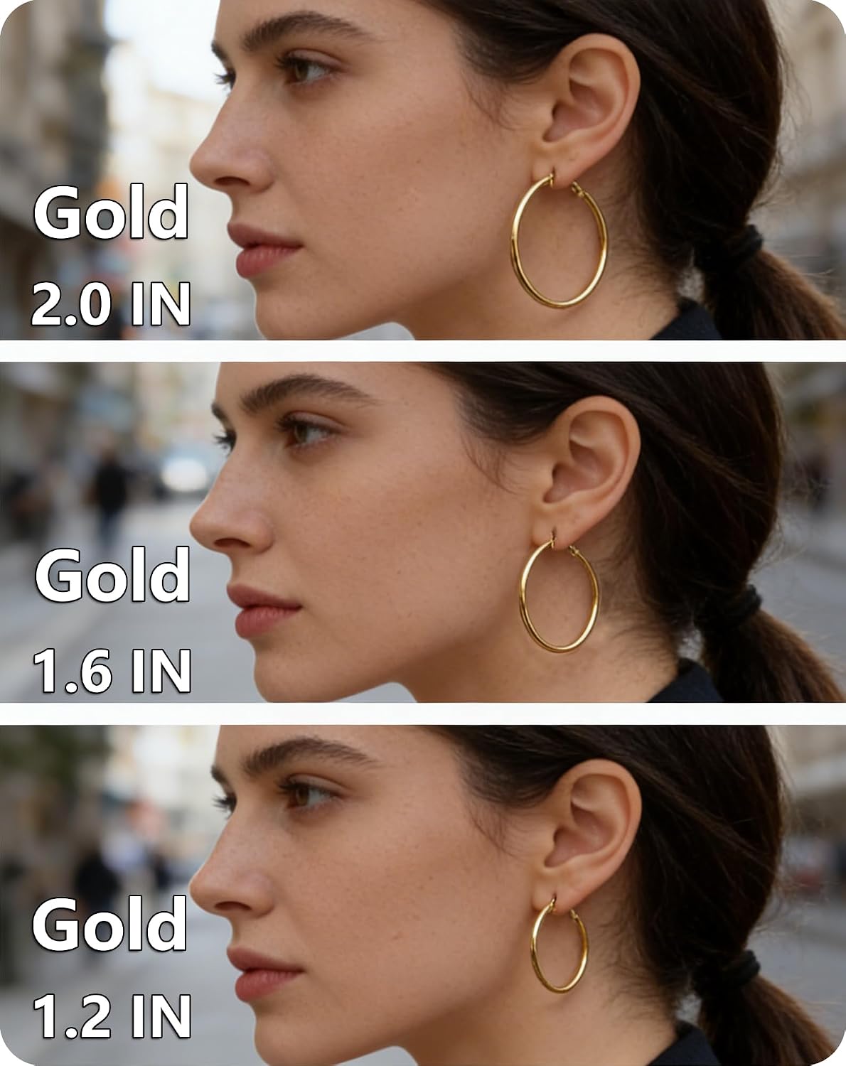 6 pares de aretes de aro de plata y oro para mujer - chapados en or...