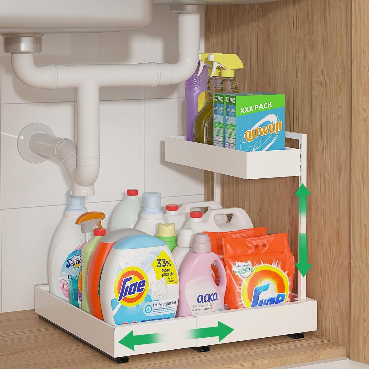 REALINN Organizadores y almacenamiento ampliables para debajo del f...