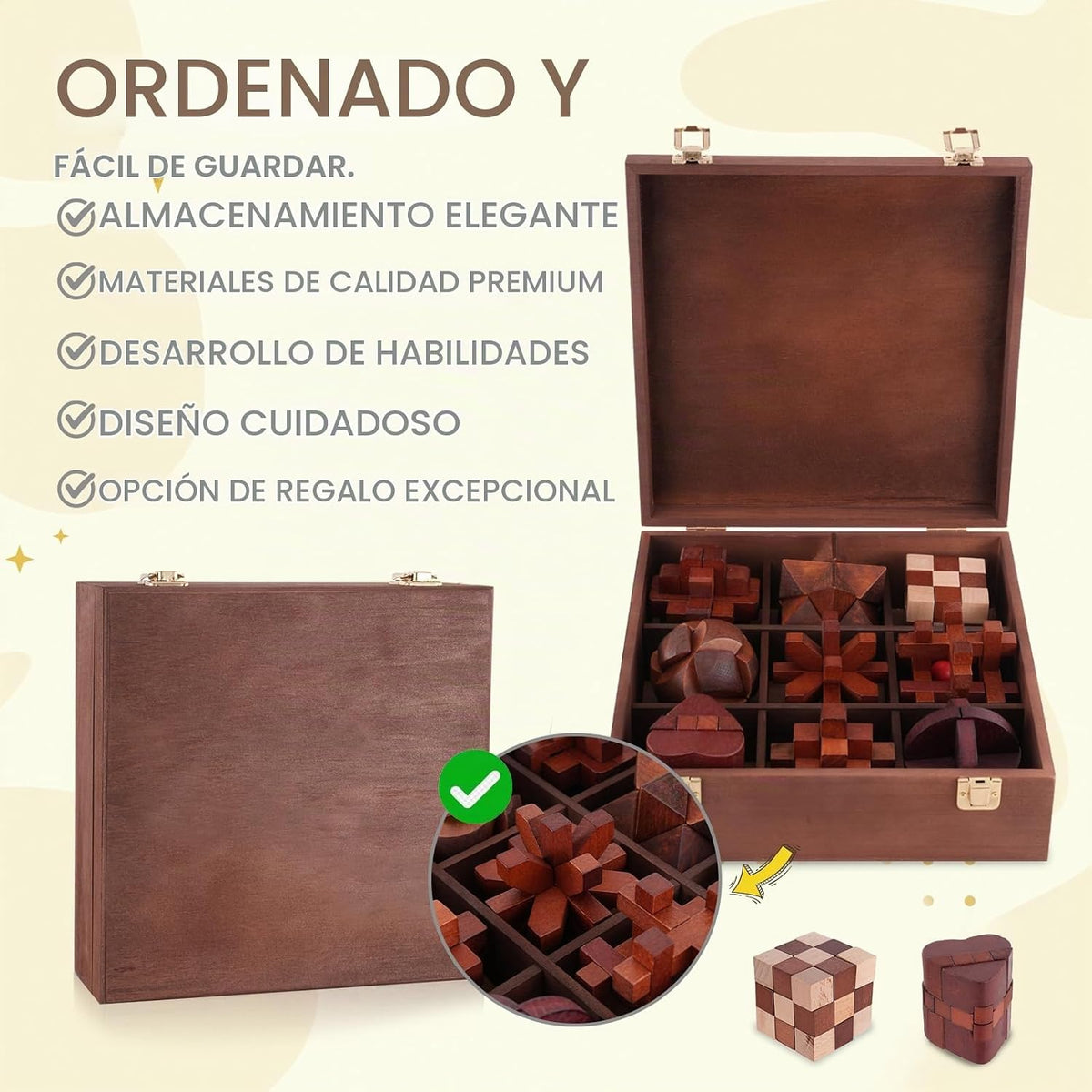 Rompecabezas de Ingenio de Madera para Adultos - Rompecabezas de In...